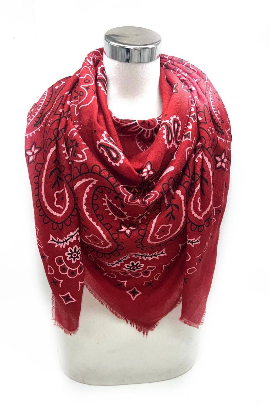 Foulard motif bandana - Matière fine: Rouge