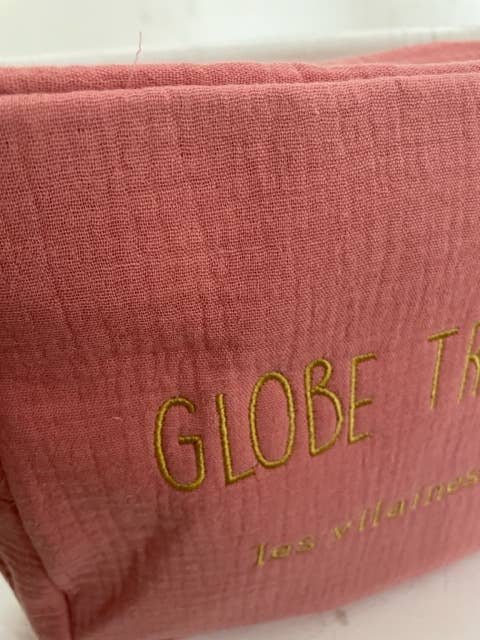 Grande trousse en gaze de coton "Globe Trotteuse"
