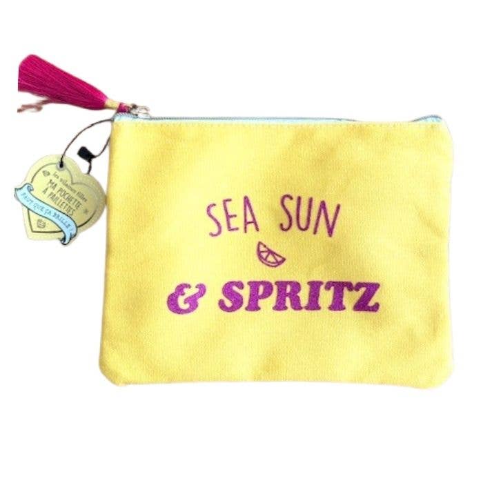 Pochette Jaune en coton Sea sun and spritz