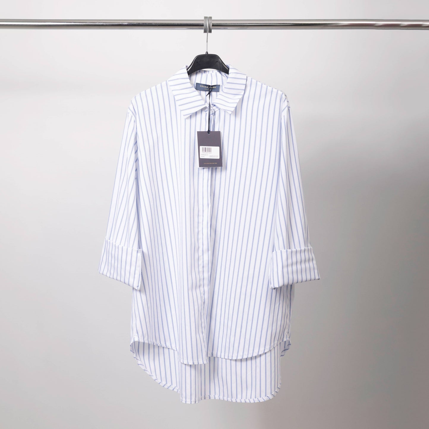 Chemise oversize rayée en coton stretch TDM50320-10