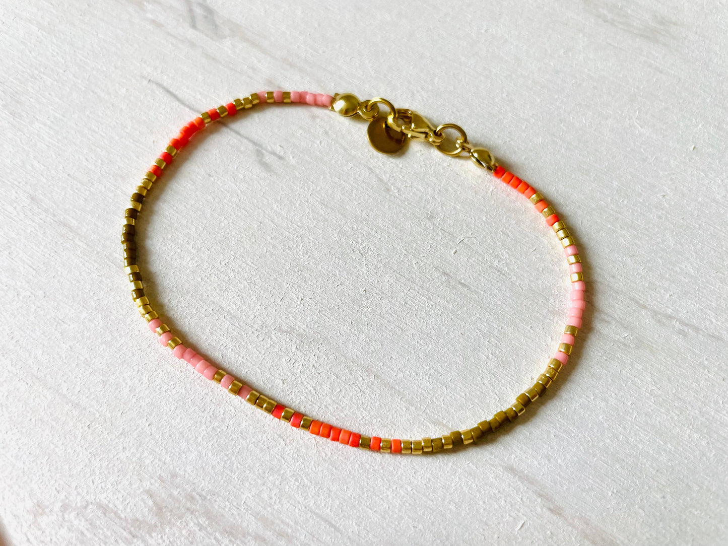 Bracelets acier inoxydable femme, bracelets perles N005