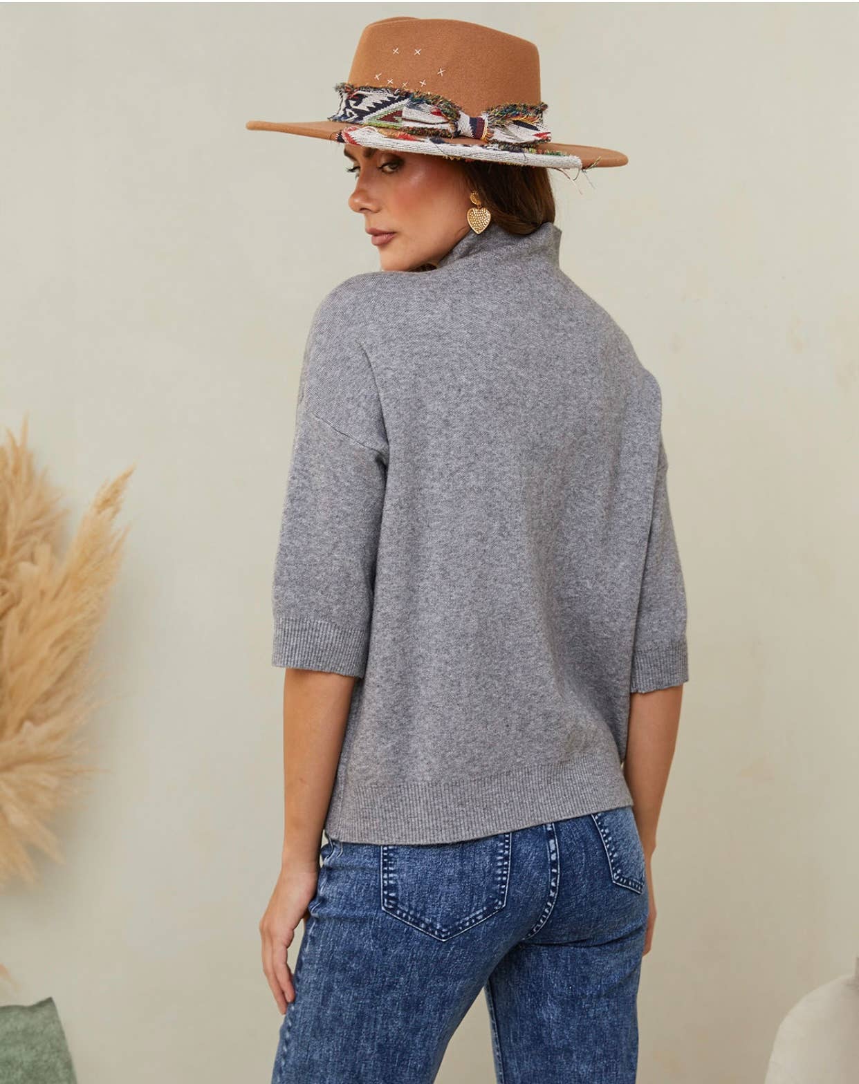 Pull en maille Gris
