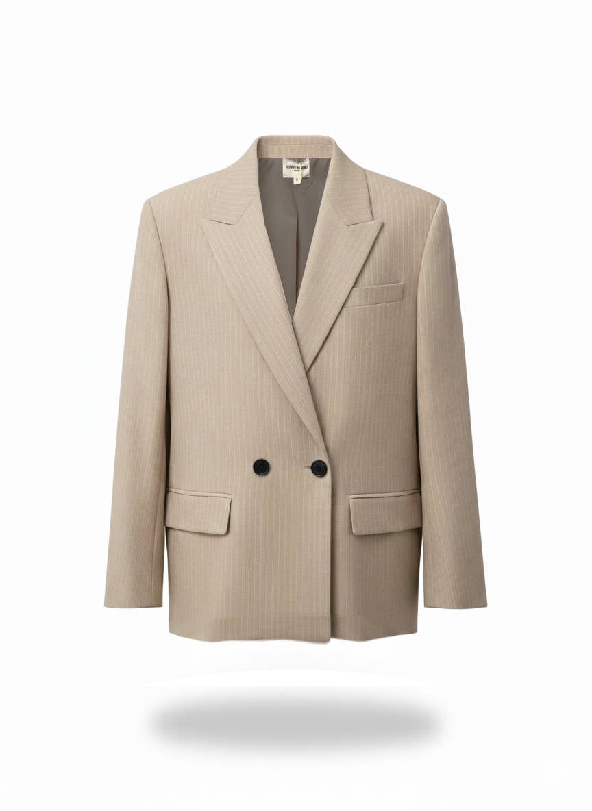 Veste croisée à fines rayures