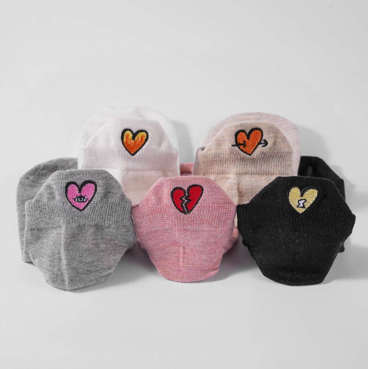 Lot de 5 Chaussettes Languette Cœur Femme I 35-41