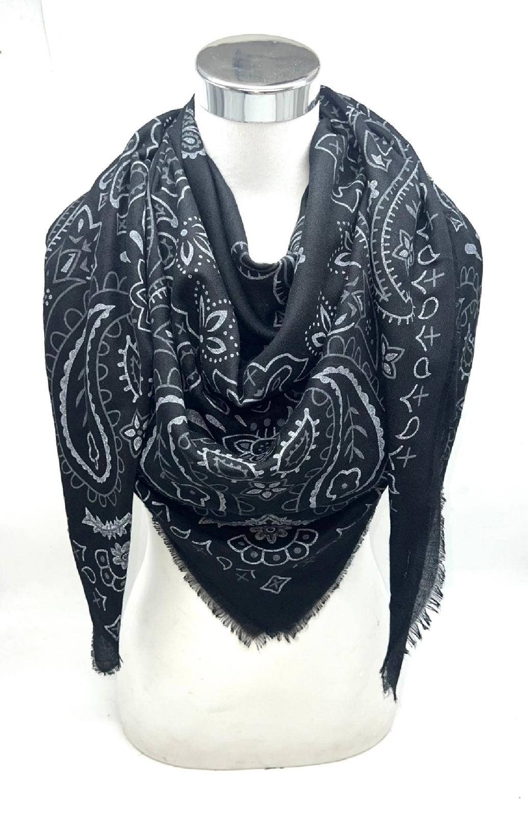Foulard motif bandana - Matière fine: Noir