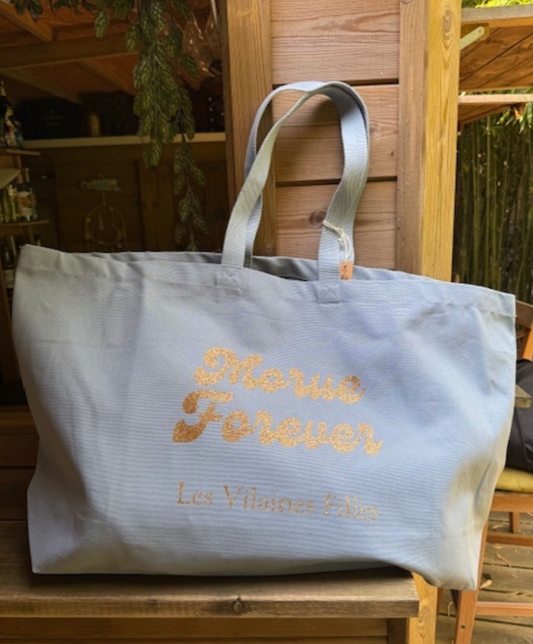 Sac XXL en coton "Morue Forever" coloris bleu clair