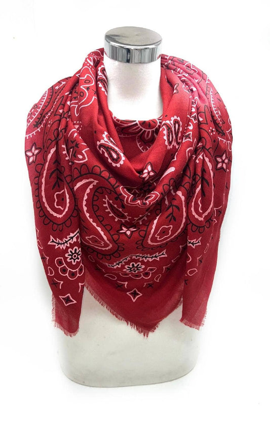 Foulard motif bandana - Matière fine: Rouge