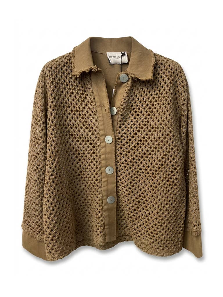 Veste crochet col chemise