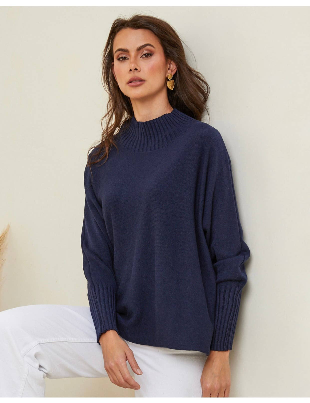 Pull col montant Marine