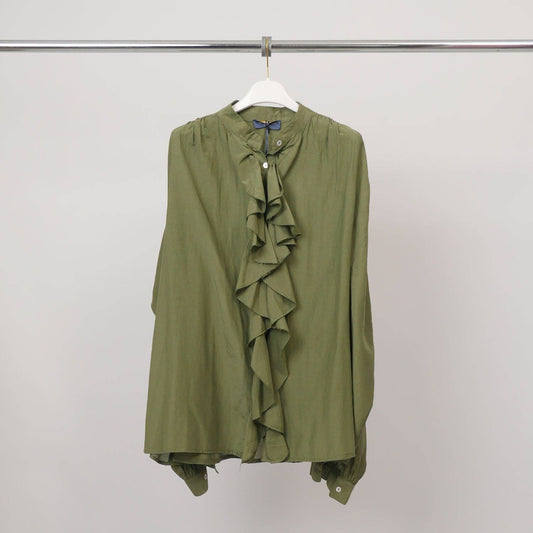 Chemise à volants col officier – DB14953: Khaki