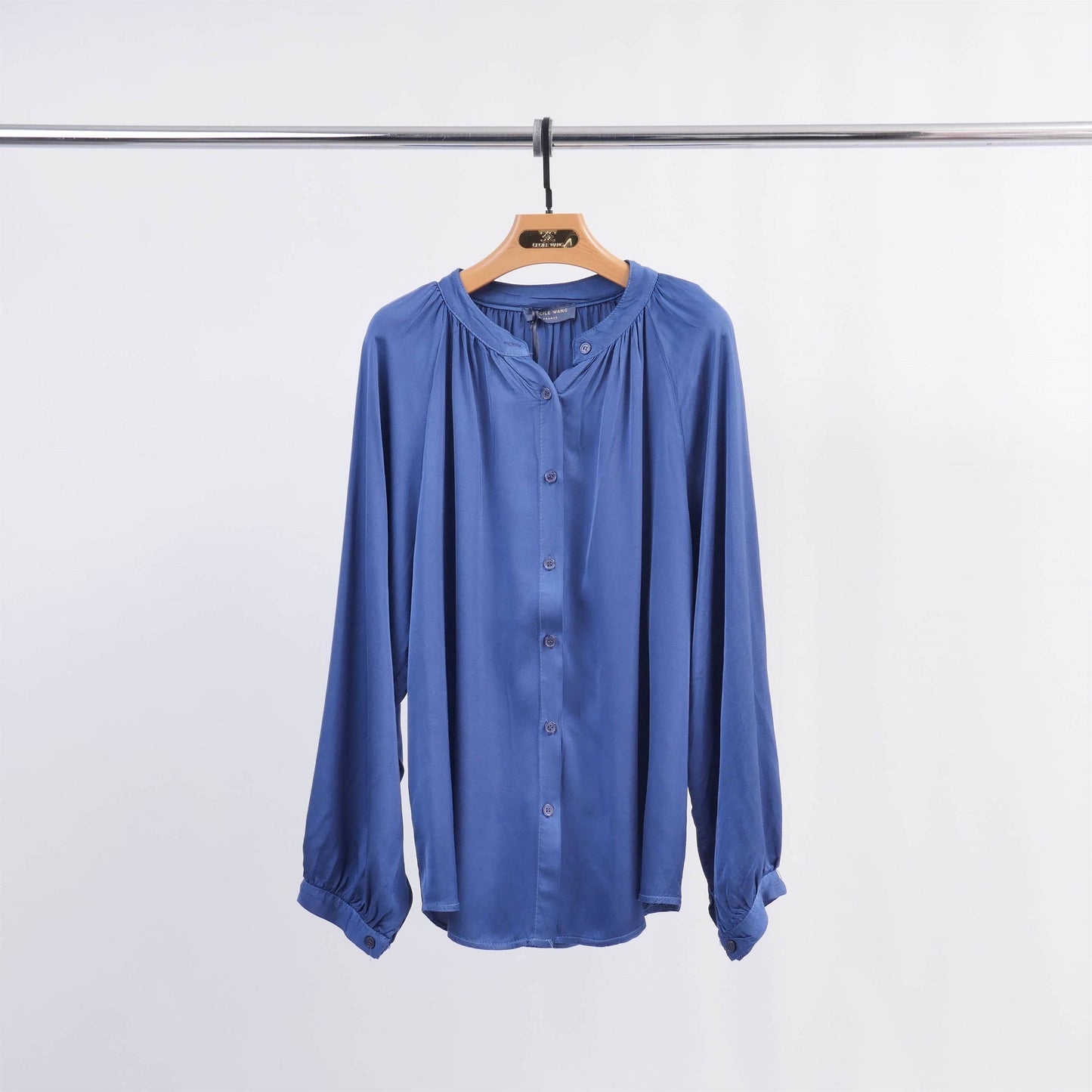 Chemisier col mao en viscose satinée KD7125VS
