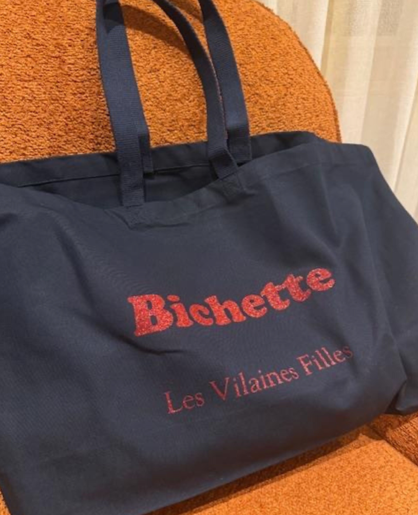Sac XXL en coton "Bichette" coloris bleu marine