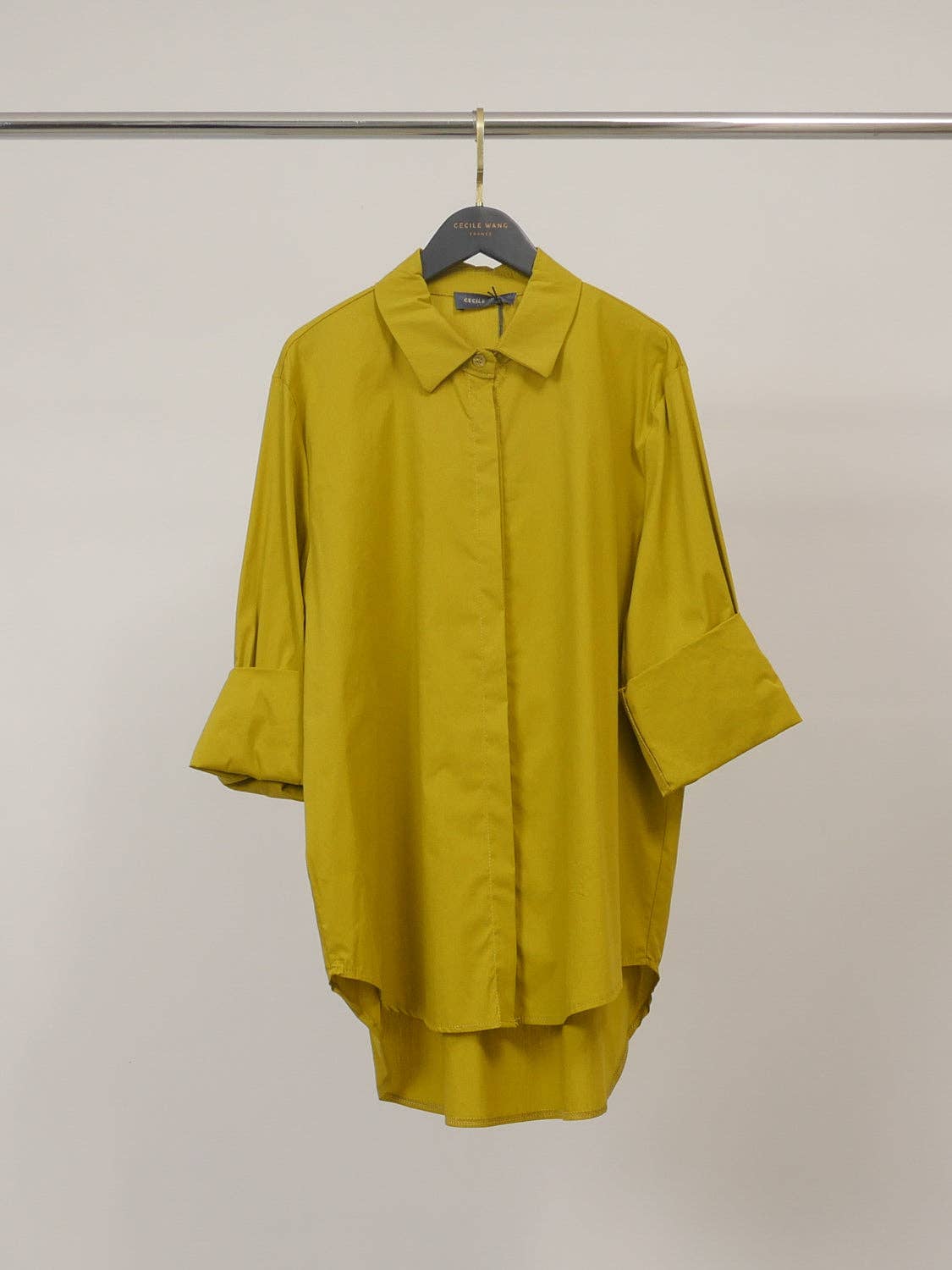 Chemise à patte invisible coupe droite – 12550320: Noir
