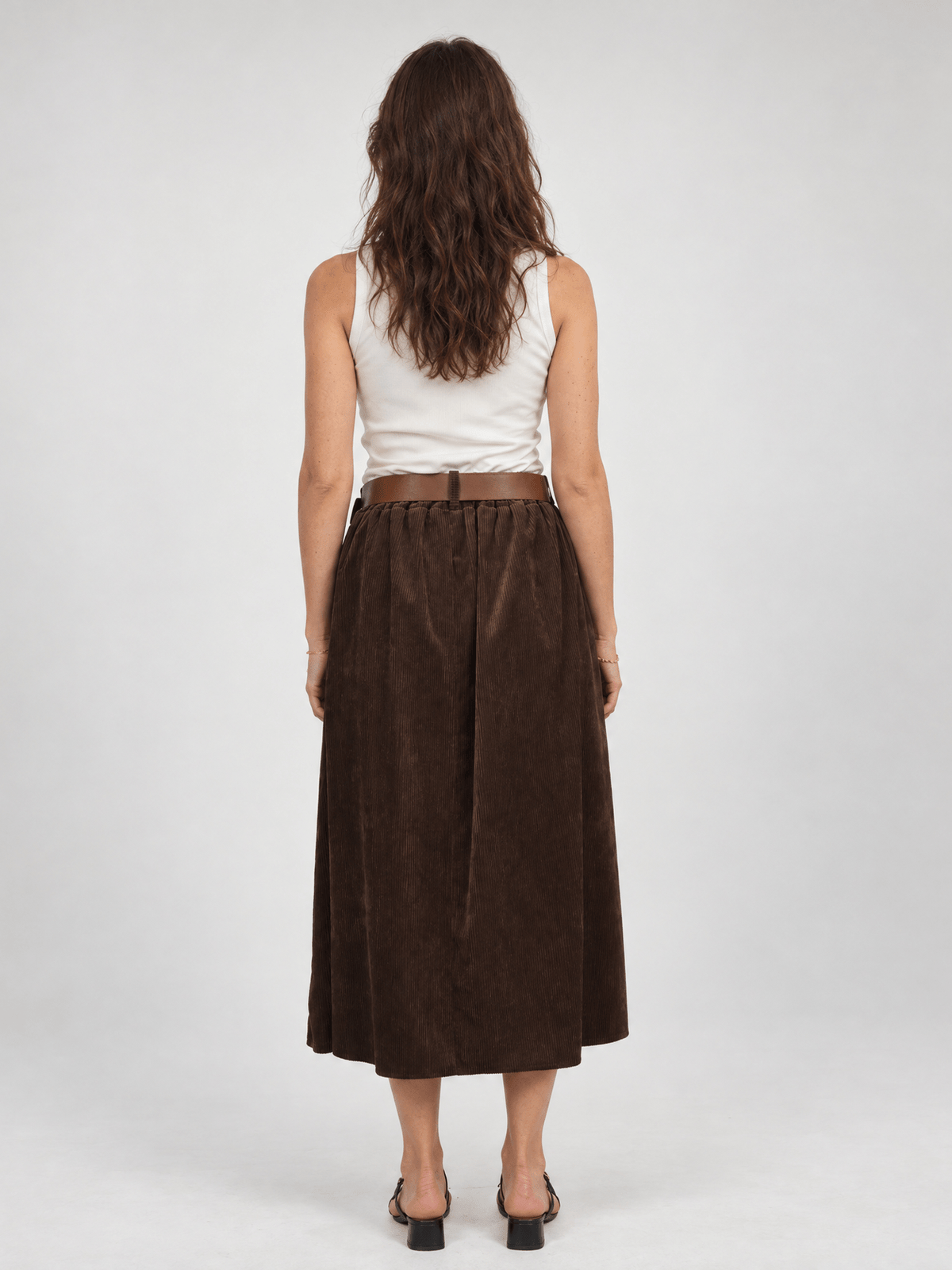 Jupe en velours cotelé avec ceinture TDM52123-7/TDM52123VE