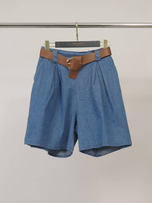 Short large en coton ceinturé TDM55525-4