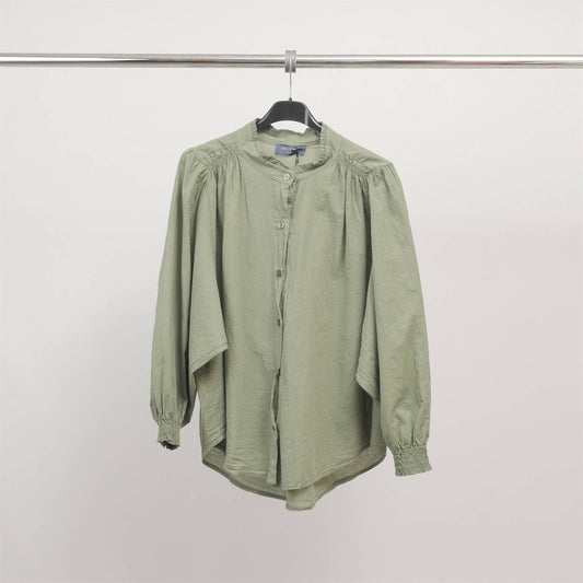 Chemise ample col froncé en coton TDM60822