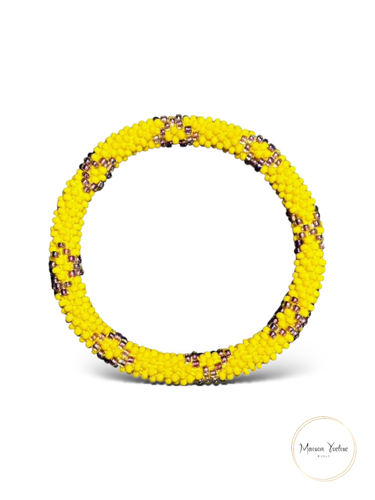Bracelet Népalais Jaune Rose