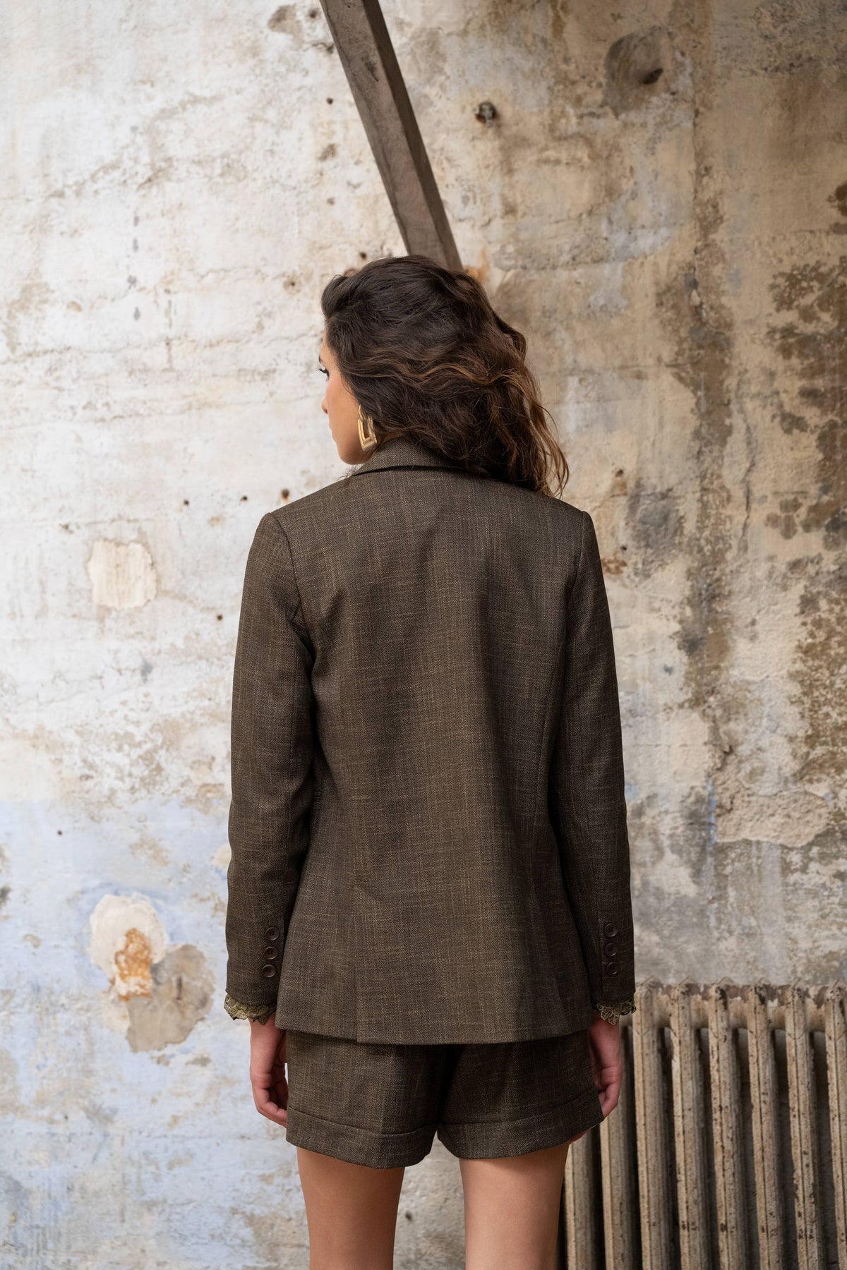 Blazer long à coupe croisée V371