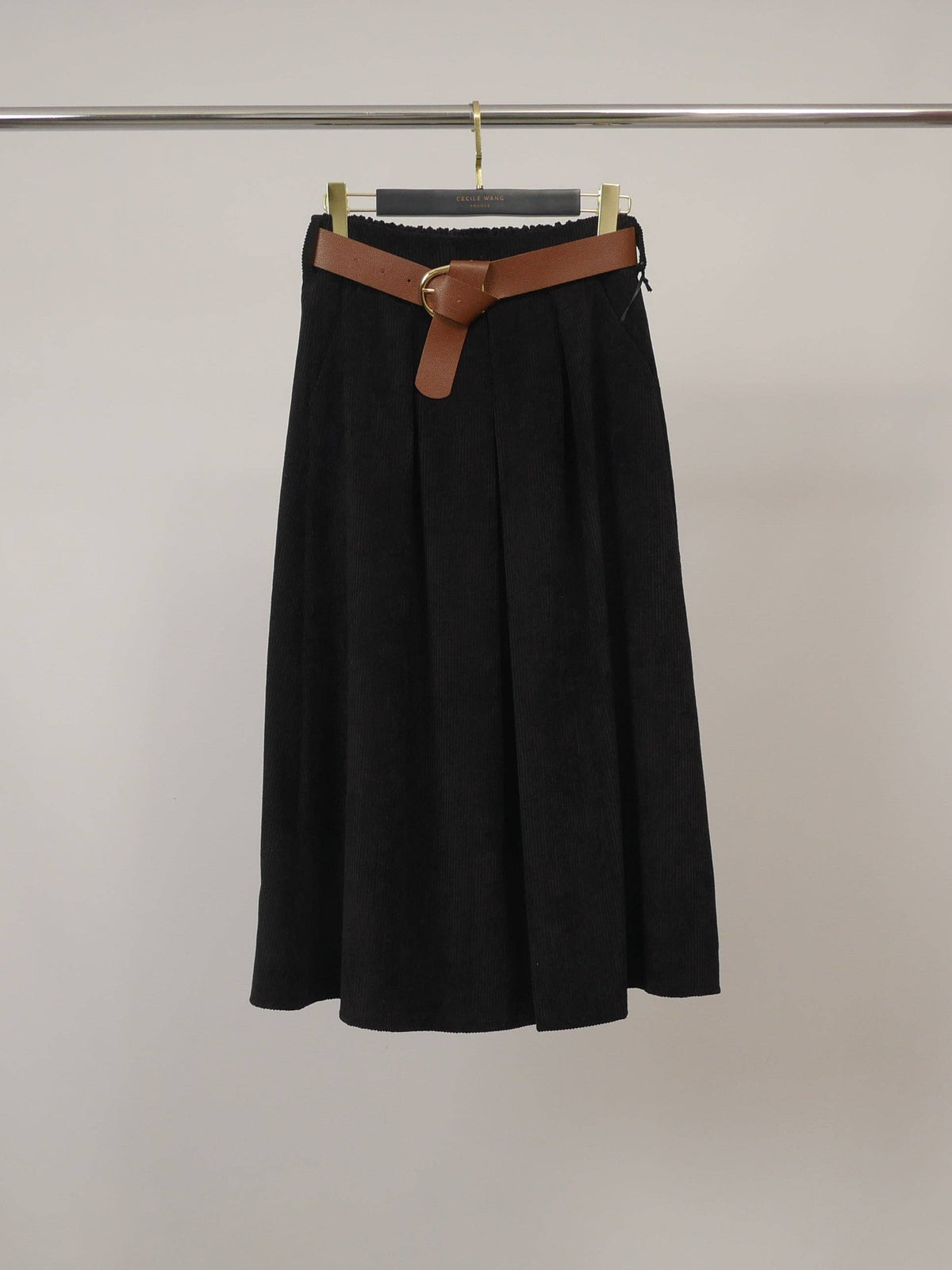 Jupe en velours cotelé avec ceinture TDM52123-7/TDM52123VE