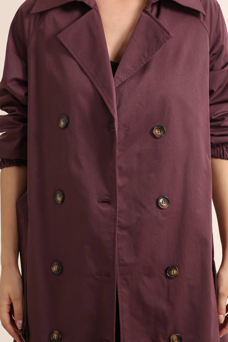 Trench coat long avec ceinture : Kaki