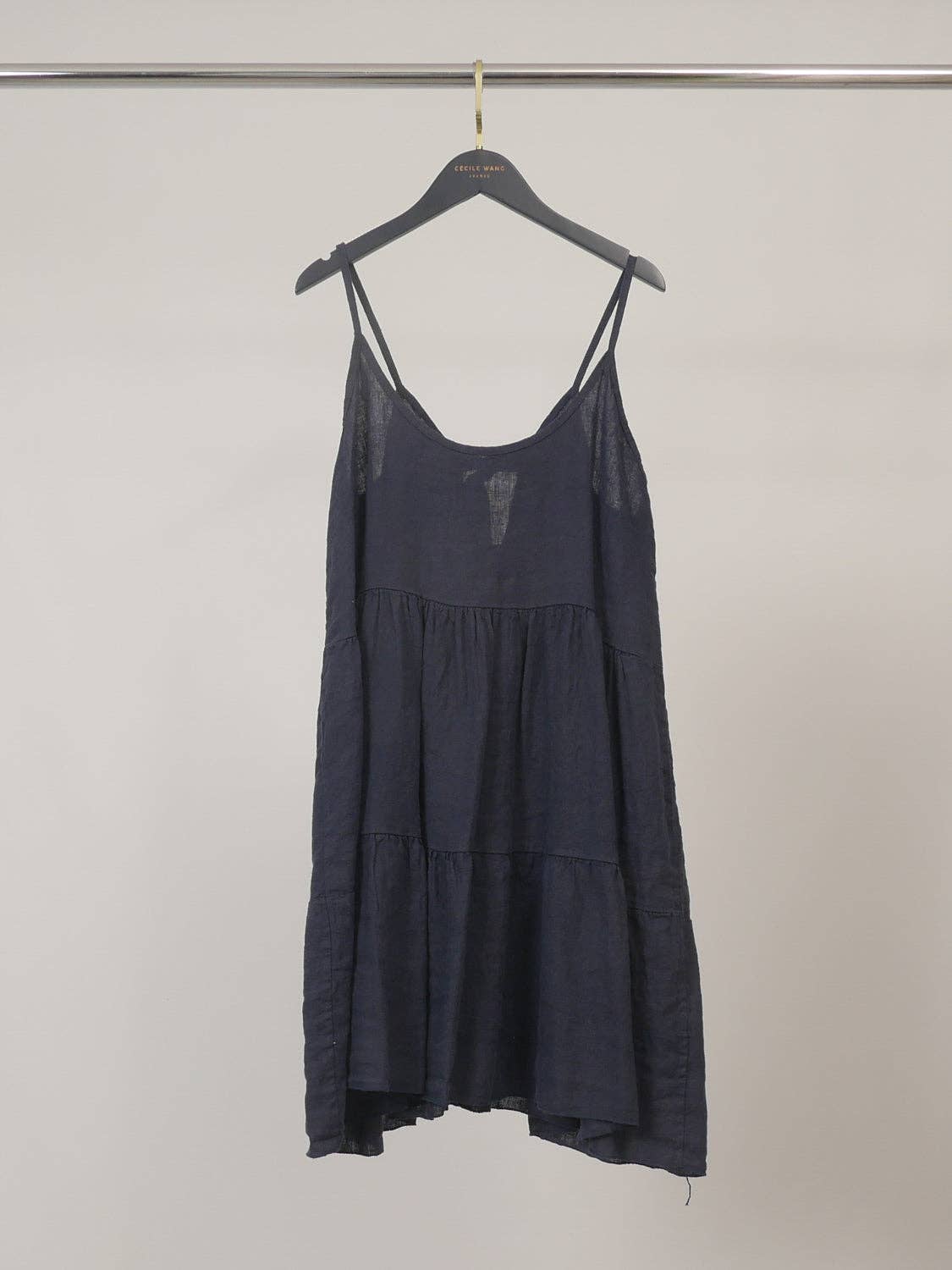 Robe courte en lin à bretelles TDM59525L