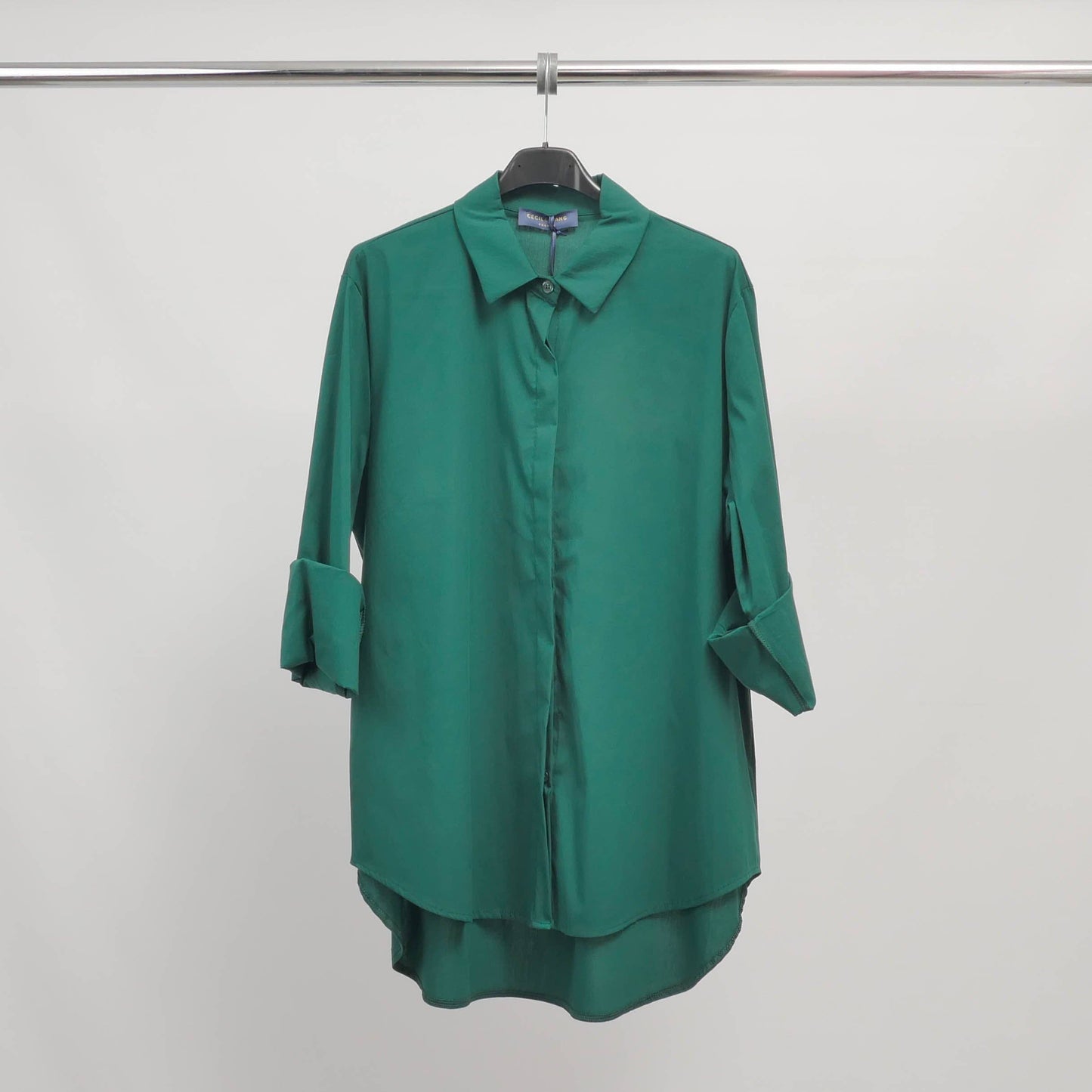 Chemise à patte invisible coupe droite – 12550320: Noir