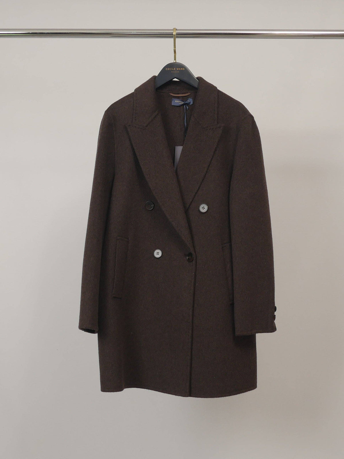 Manteau mi-long en laine à double boutonnage – DSY268855