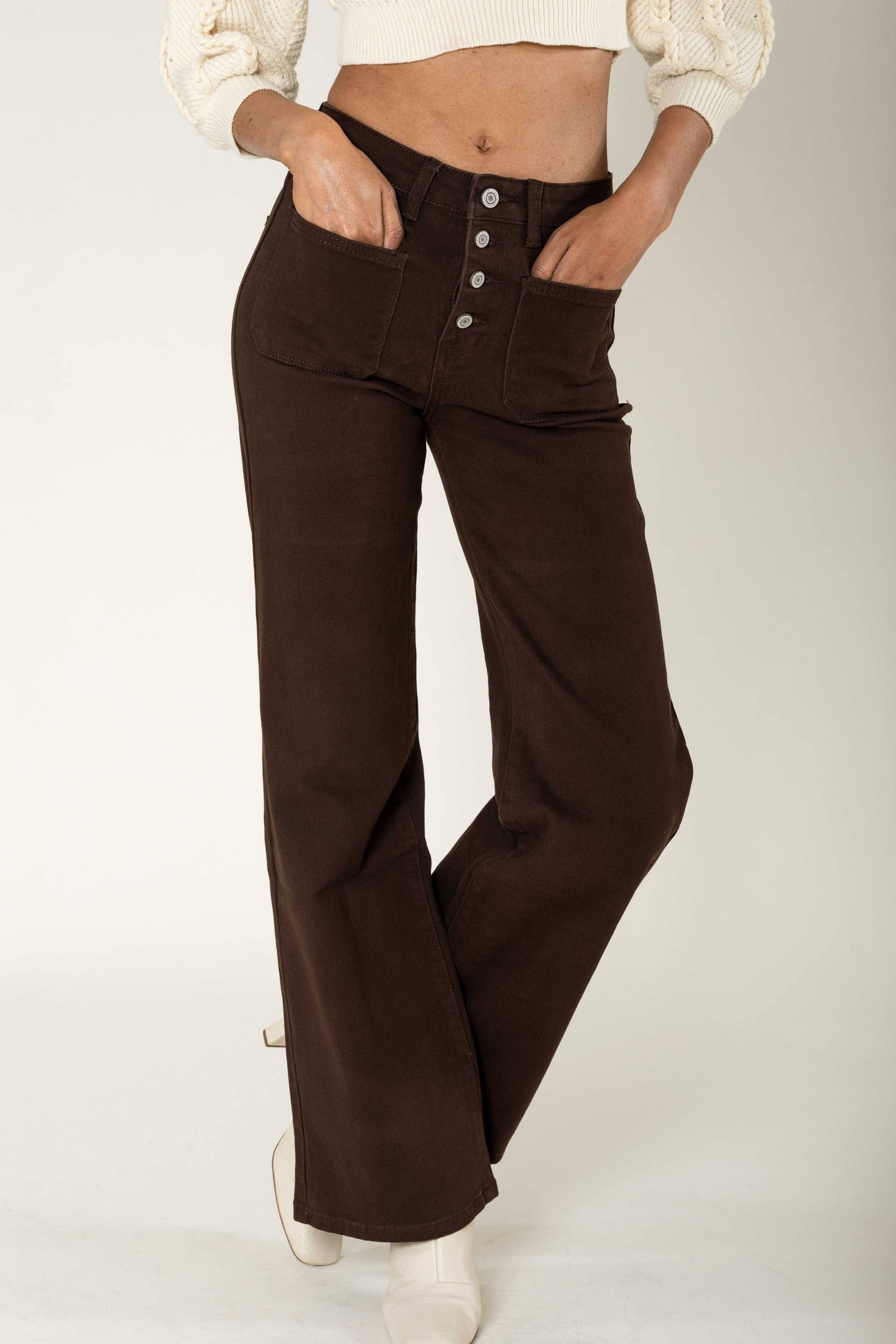 Back to school Jean Flare large taille haute stretch P139
