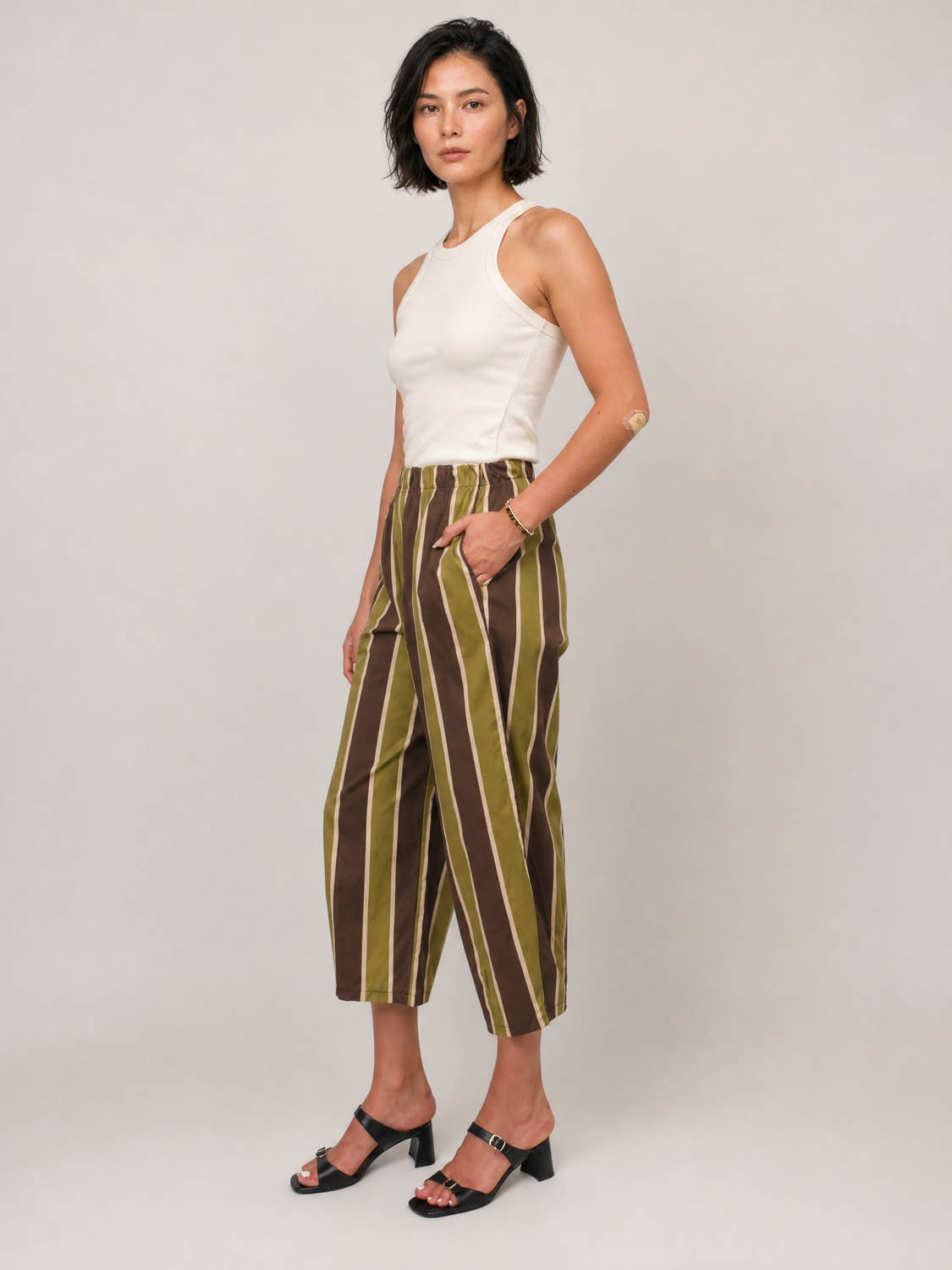 Pantalon rayé taille élastique TDM67625PCST