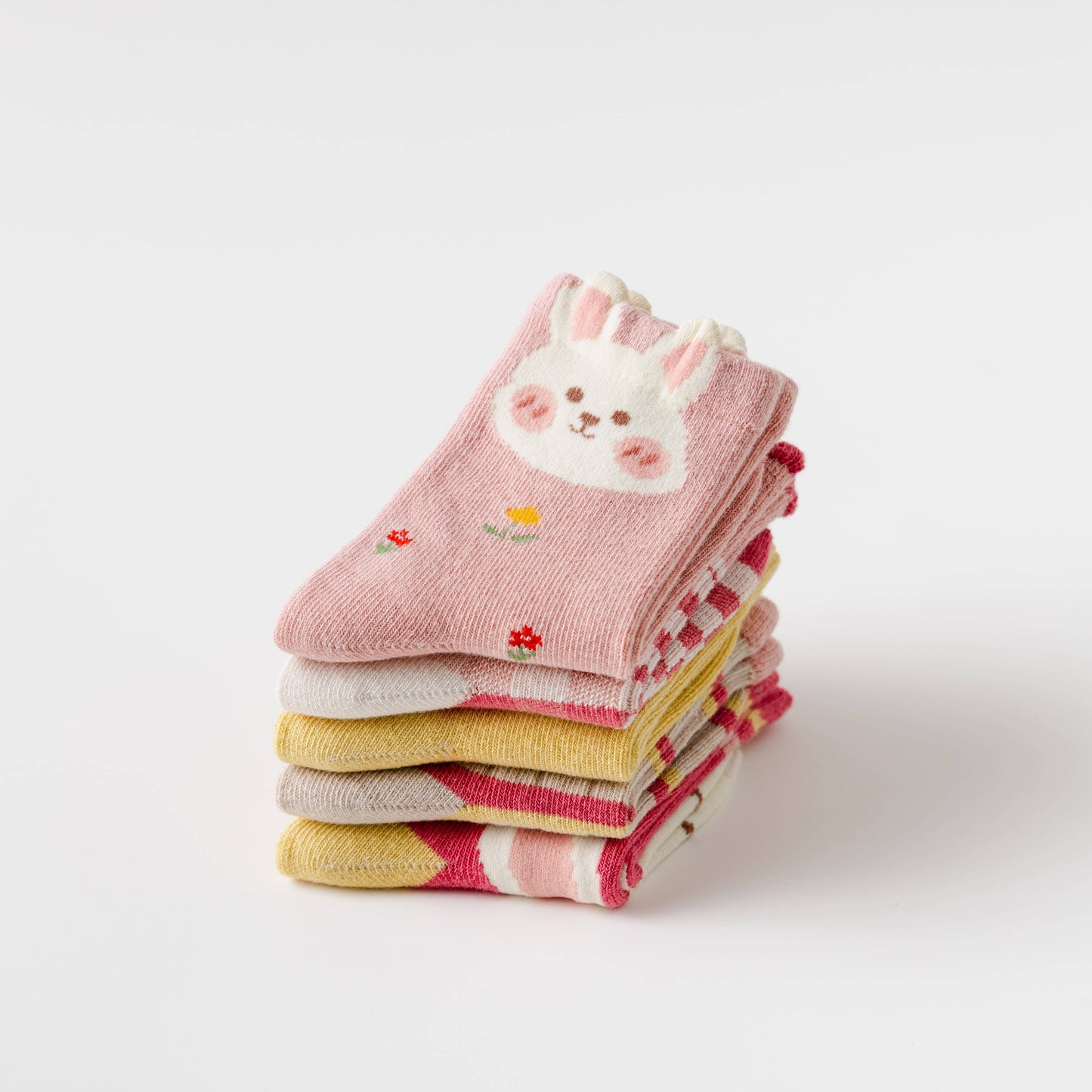 Lot de 5 Chaussettes Lapin Rose I Bébé et Enfant