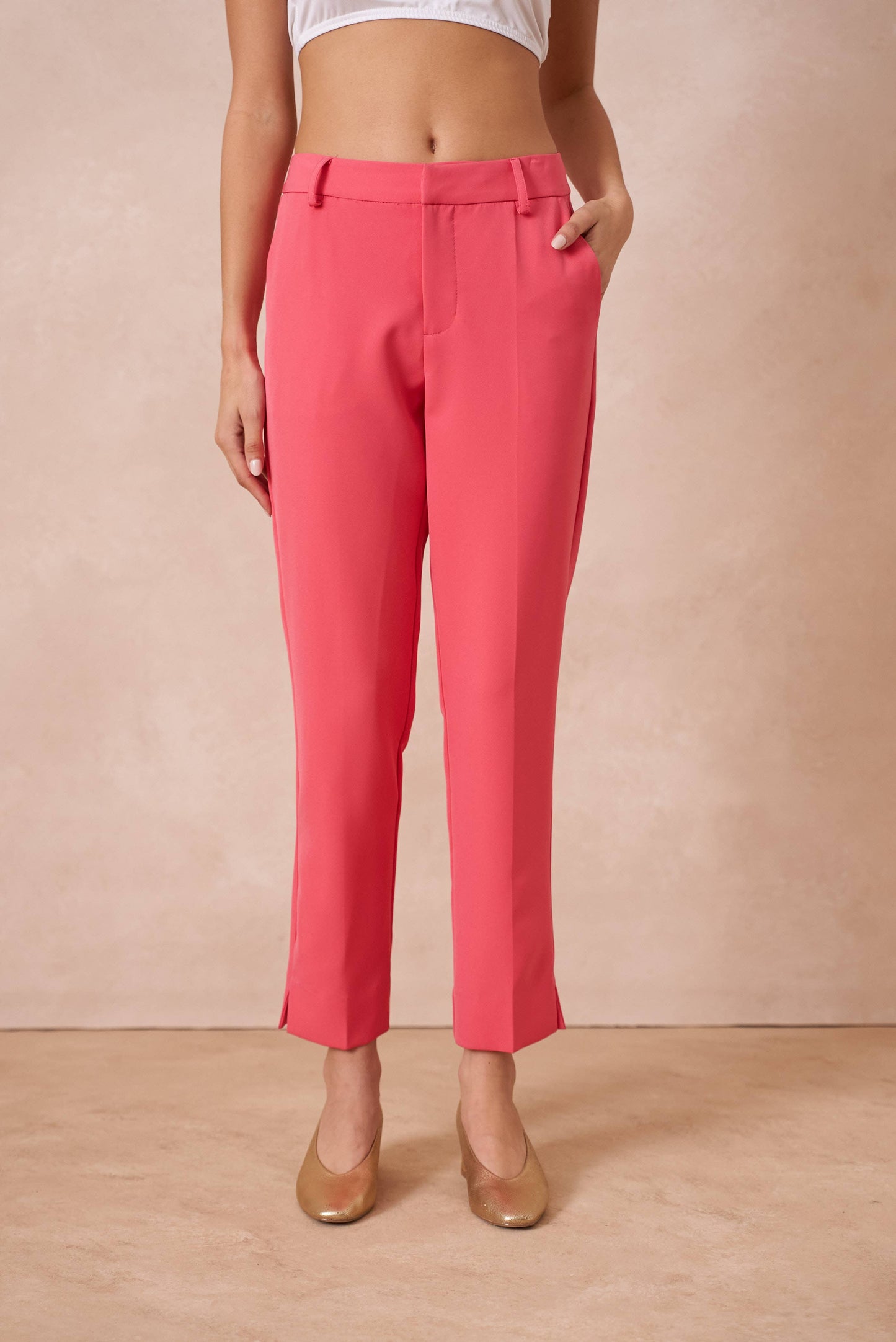 [Timeless] Pantalon cigarette taille haute: Beige / Sx1 Mx1 Lx1 XLx1