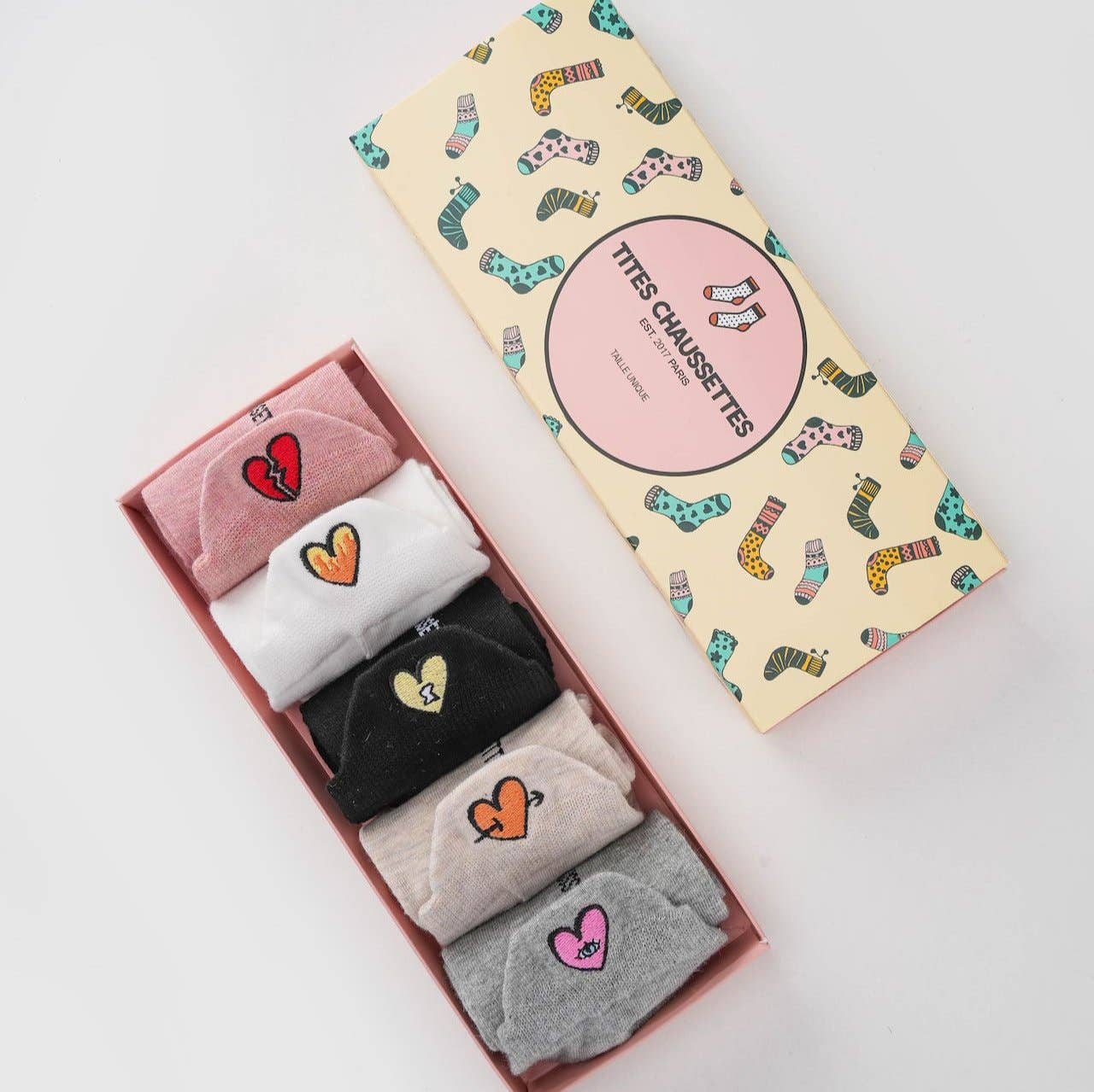 Lot de 5 Chaussettes Languette Cœur Femme I 35-41