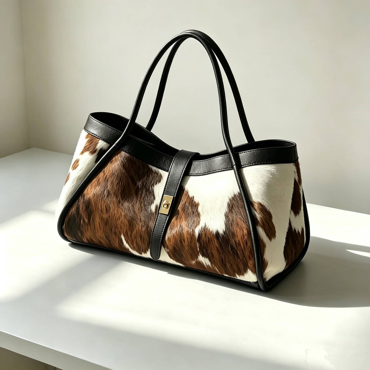 Sac en édition limitée en véritable cuir, poil de veau et Togo