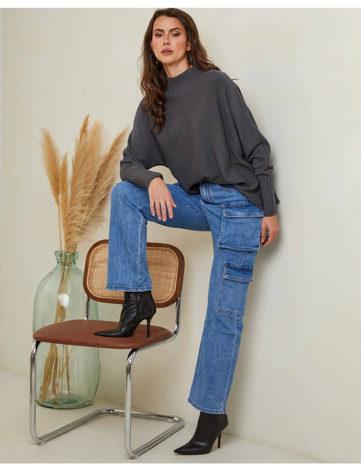 Pull col montant Marine