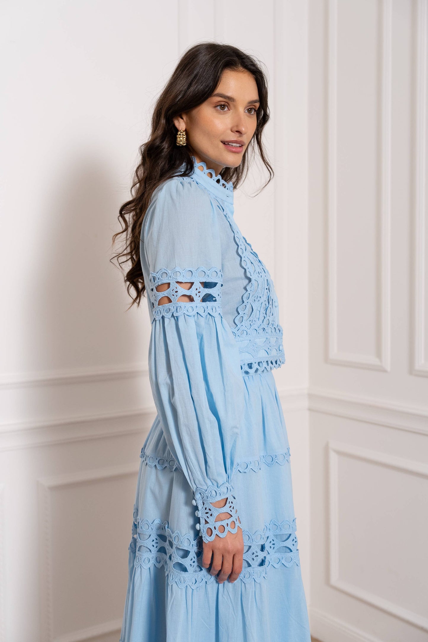 Chemise crop Ellie en coton ajouré - 81013