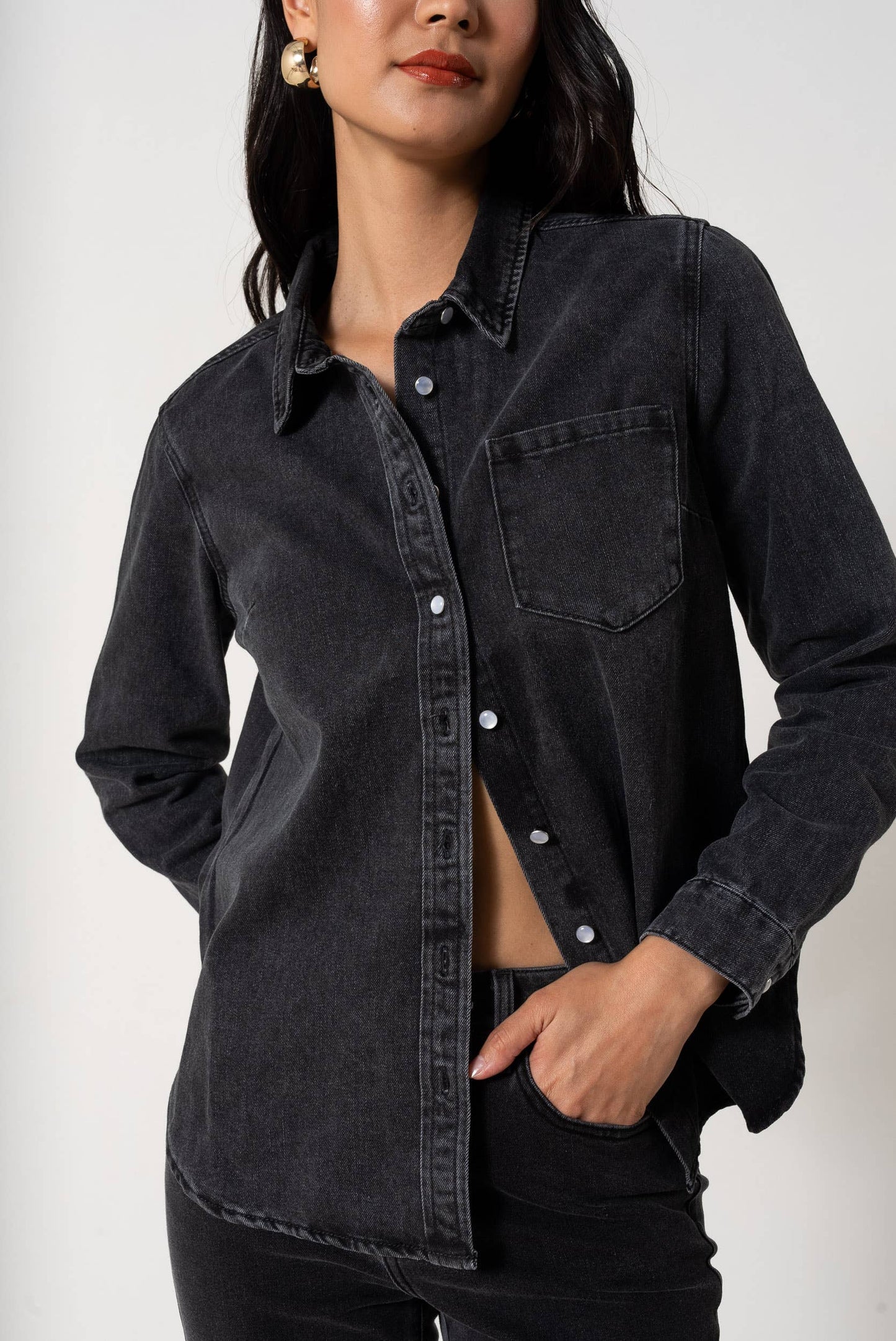 Chemise en jean Celia: Gris