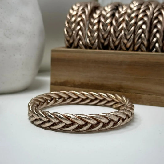 Bracelet Jonc Bouddhiste Thaïlandais Tressé Champagne