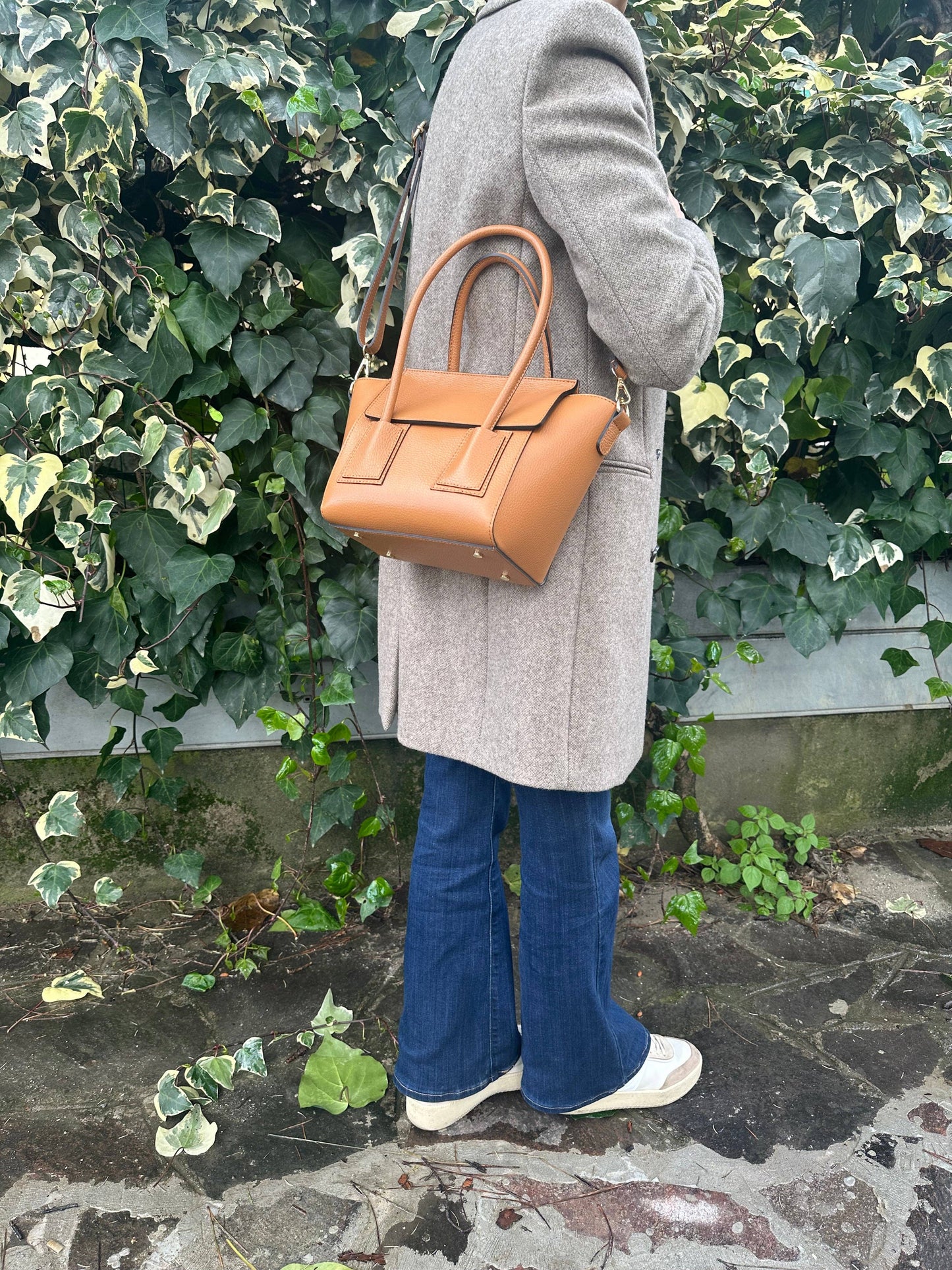 ANGELINA - Sac en cuir véritable: Bleu ciel