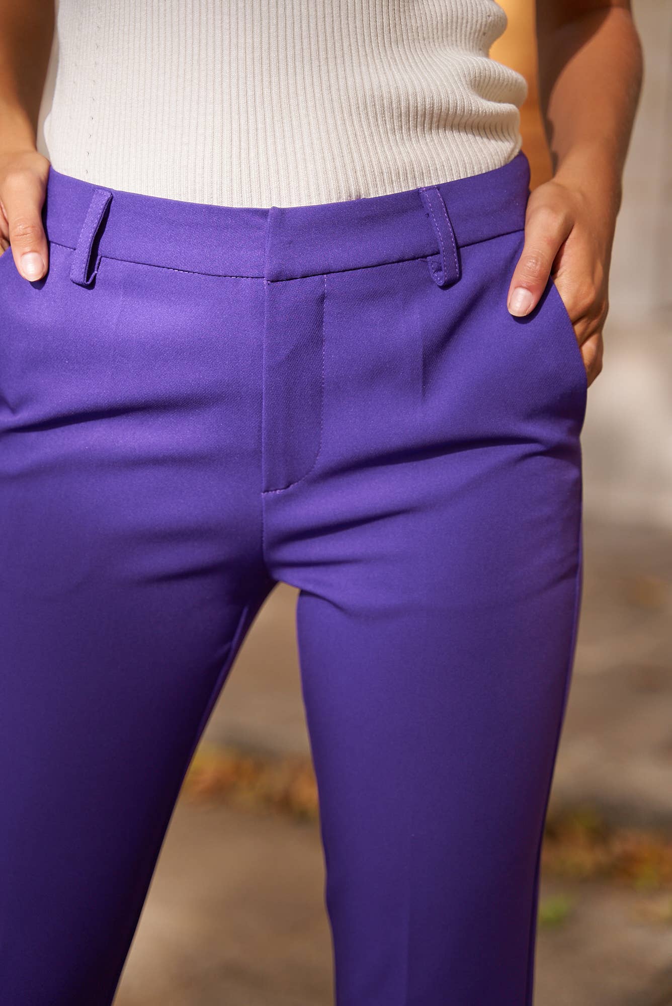 [Signature] Pantalon taille haute coupe cigarette : Noir