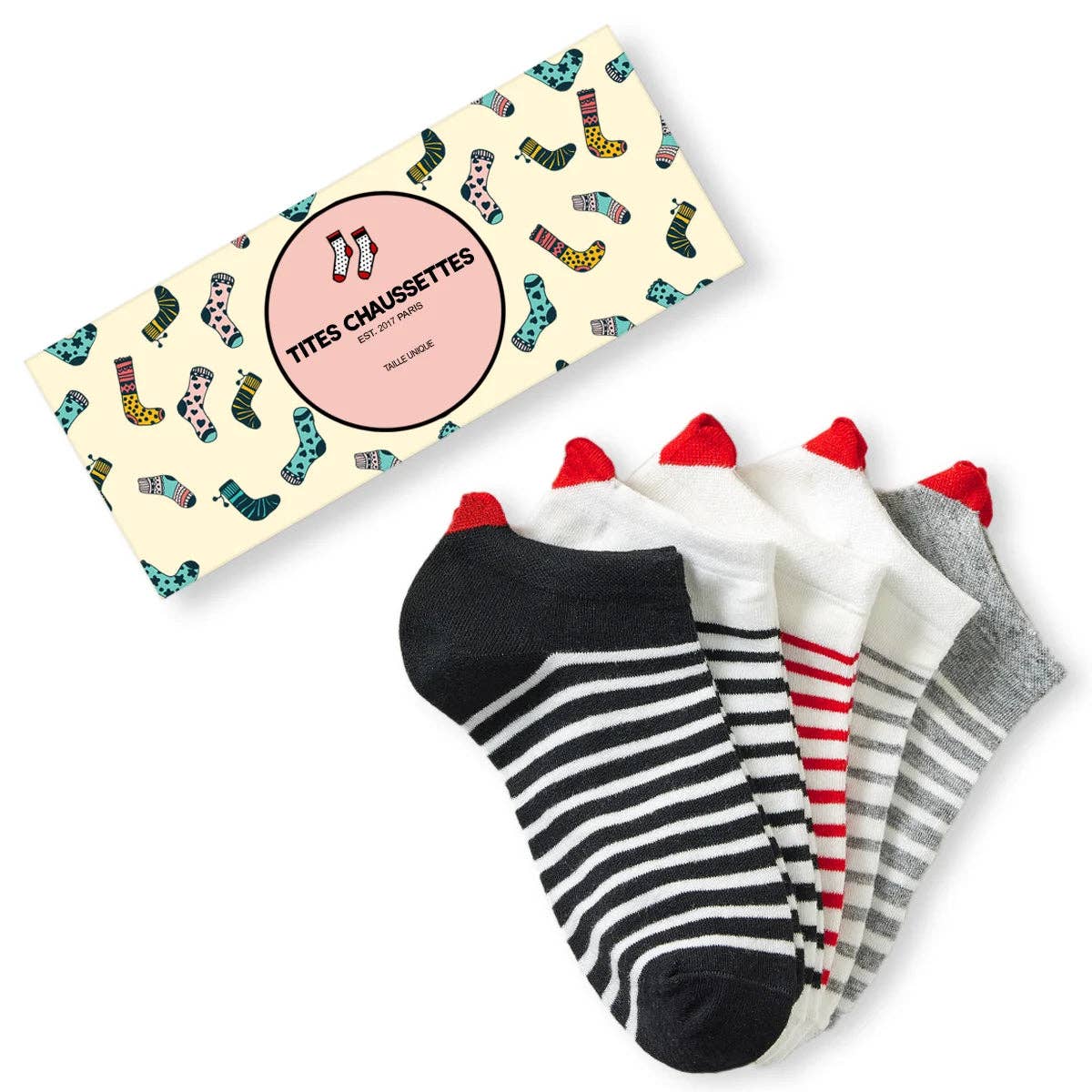 Lot de 5 Chaussettes Coup de Coeur Marine Femme I 35-41