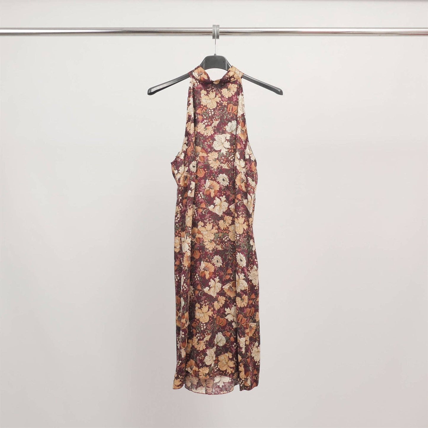 Robe fluide à col montant imprimé fleuri TDM09519-2