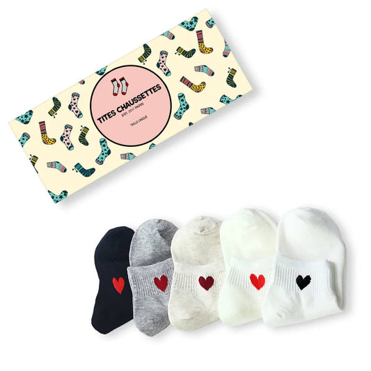 Lot de 5 Chaussettes Basses Coeur Côté Femme I 35-41
