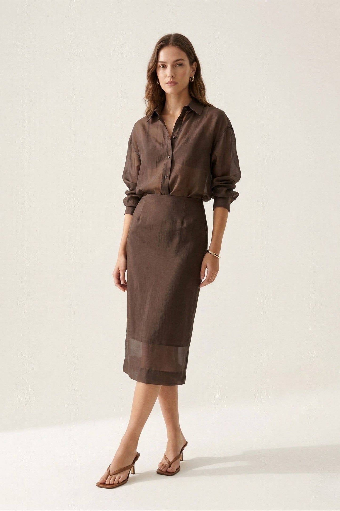 Chemise lyocell transparent oversize
