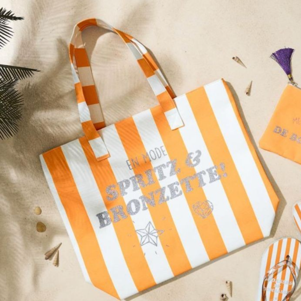 Sac rayé Orange En mode spritz et bronzette les vilaines