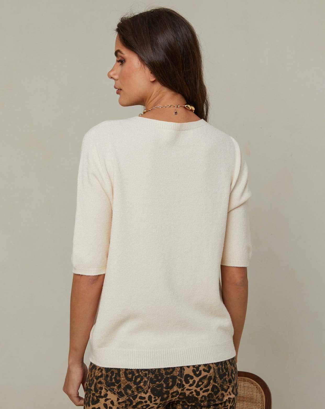 Pull en maille Ecru