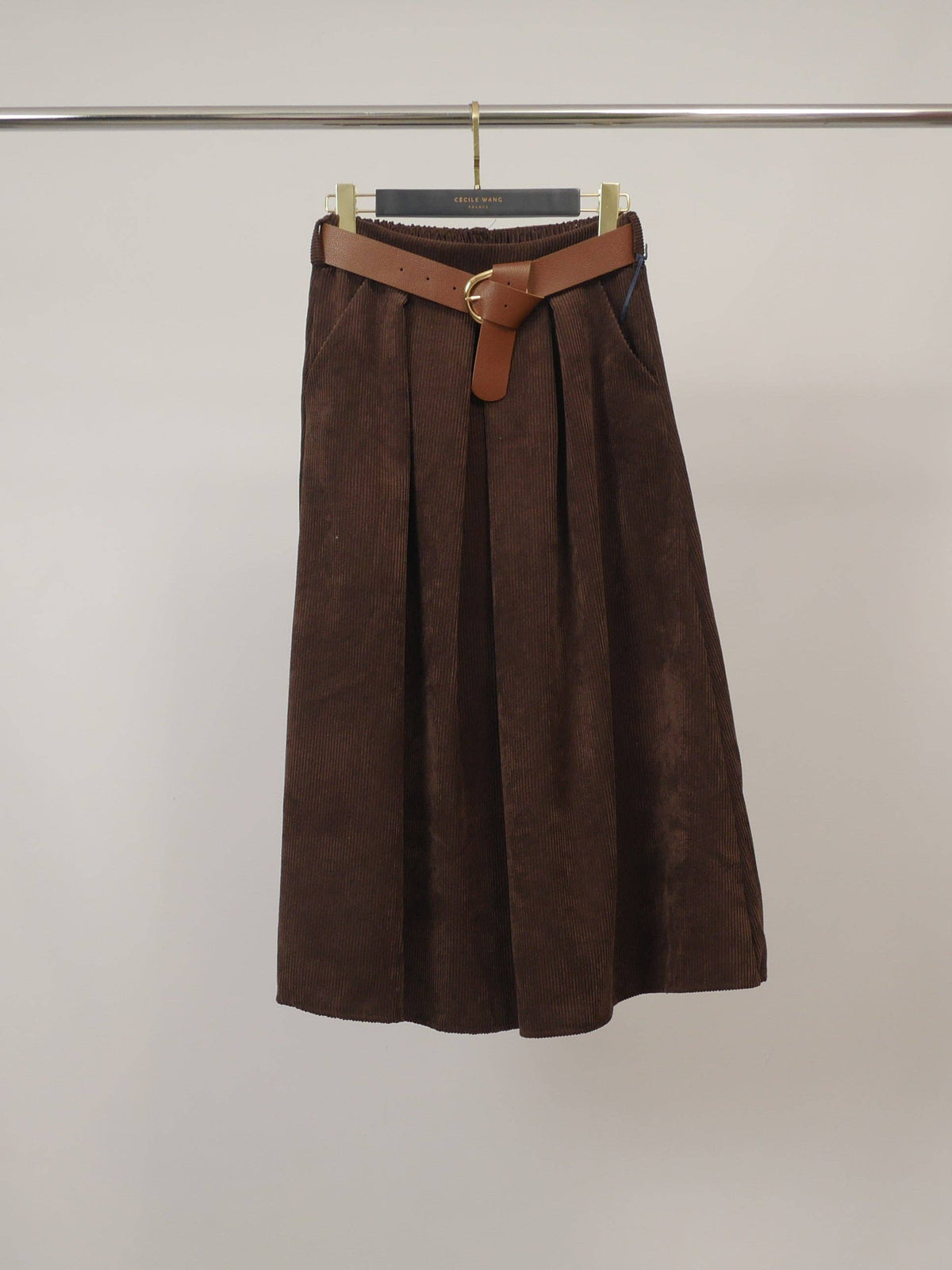 Jupe en velours cotelé avec ceinture TDM52123-7/TDM52123VE