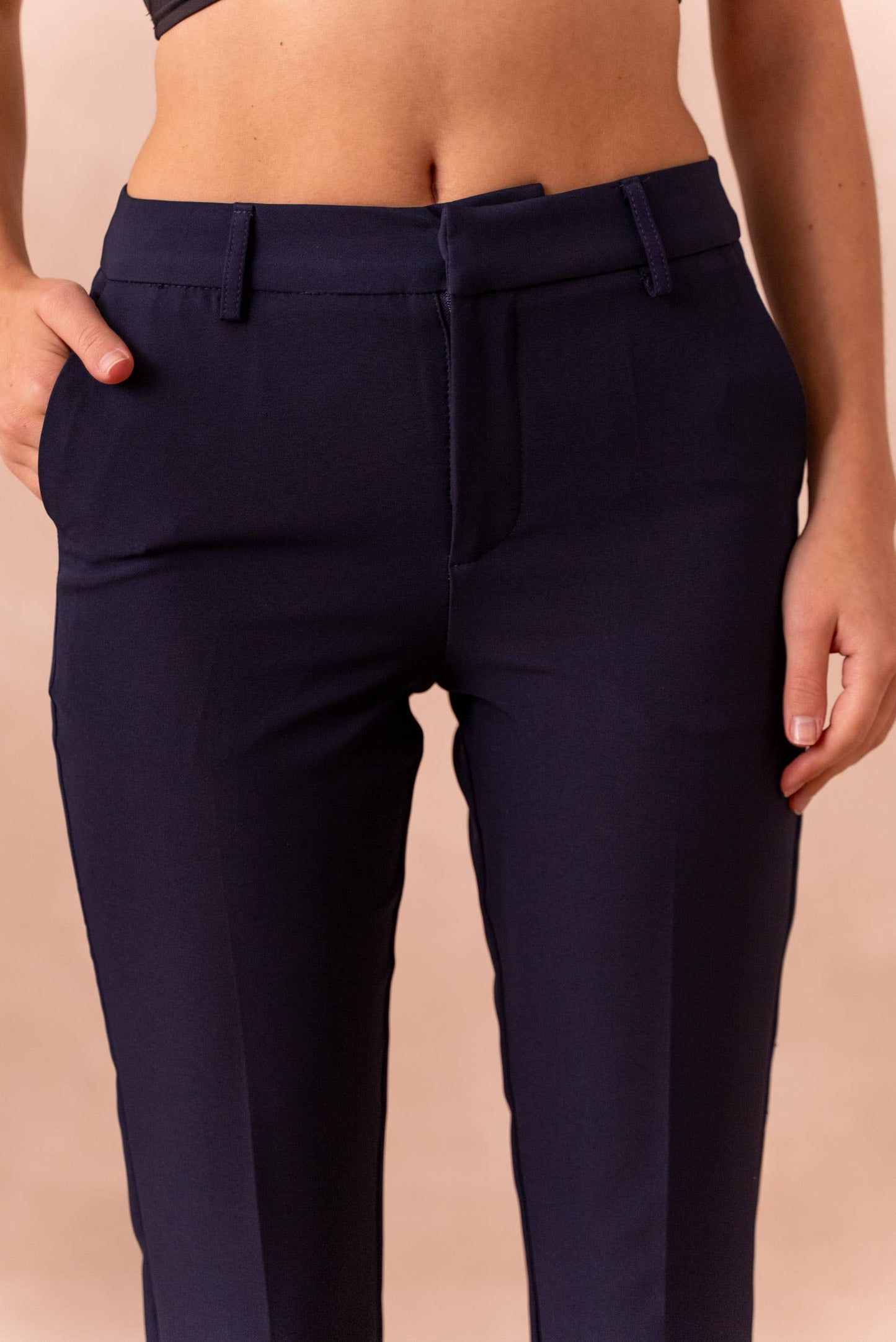 [Signature] Pantalon taille haute coupe cigarette : Noir