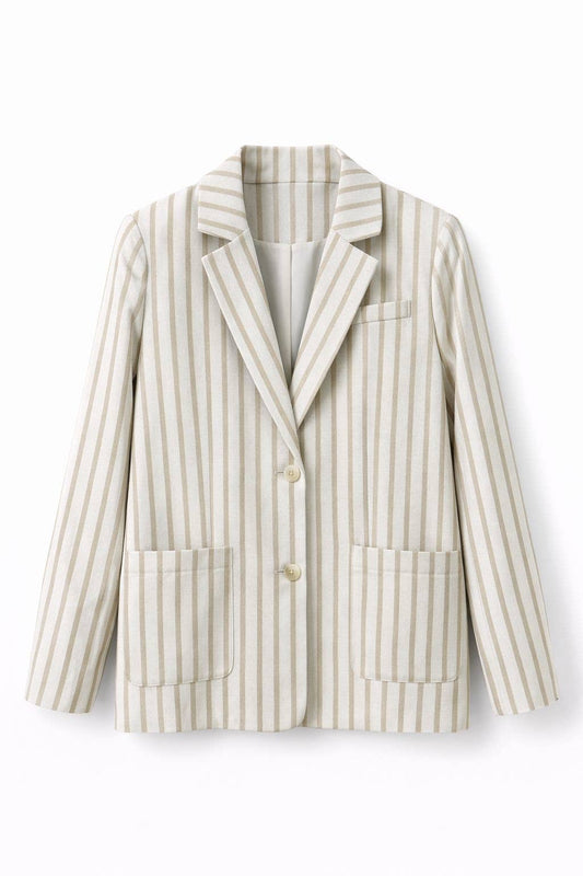 Blazer à la coupe droite : Beige