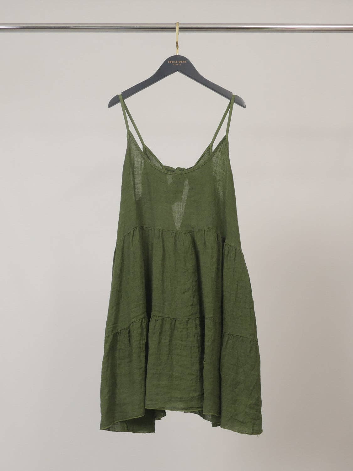 Robe courte en lin à bretelles TDM59525L
