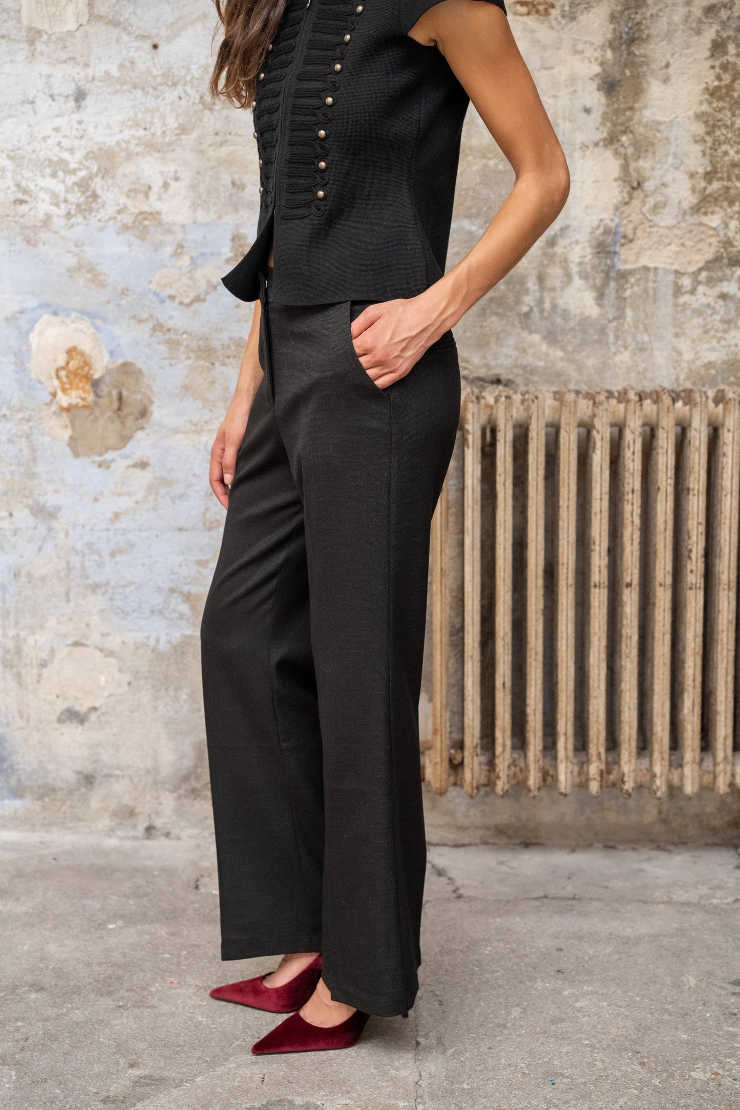 Pantalon droit chiné P999